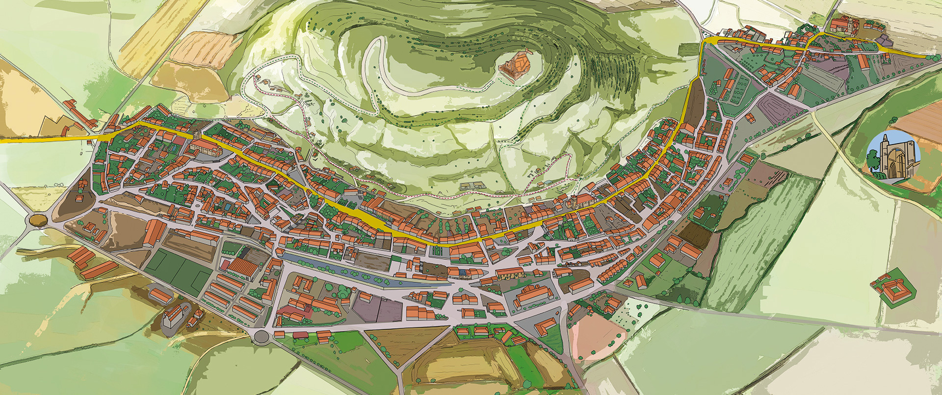 Mapa de Castrojeriz dibujado por Javier Abril